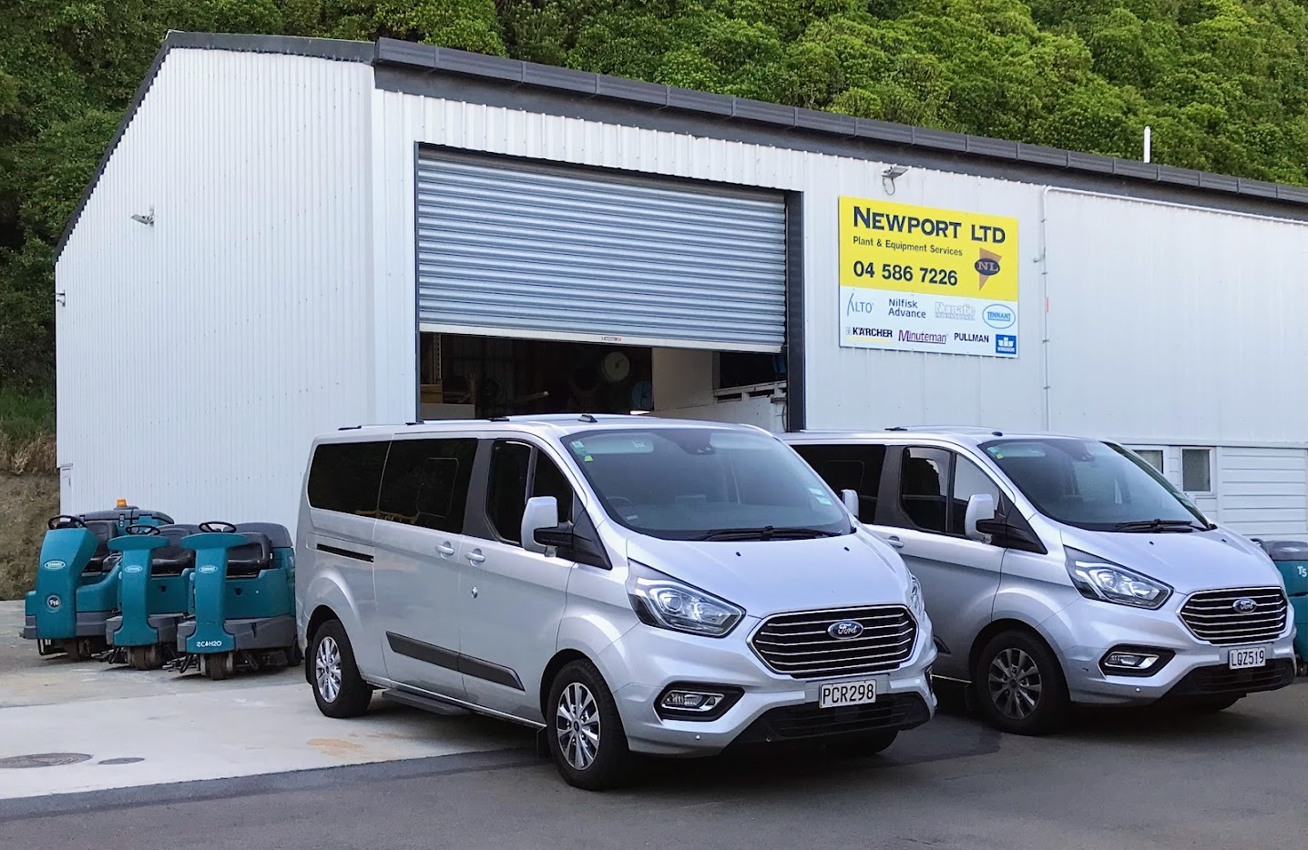 Newport Ltd service vans at workshop